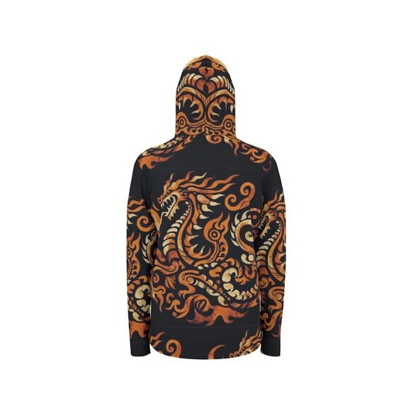 Conceptual Subculture Other - Dragon Batik Mens Long Sleeve Shirt Hooded Sports Size XL NWT UV 50+ Thumbhole